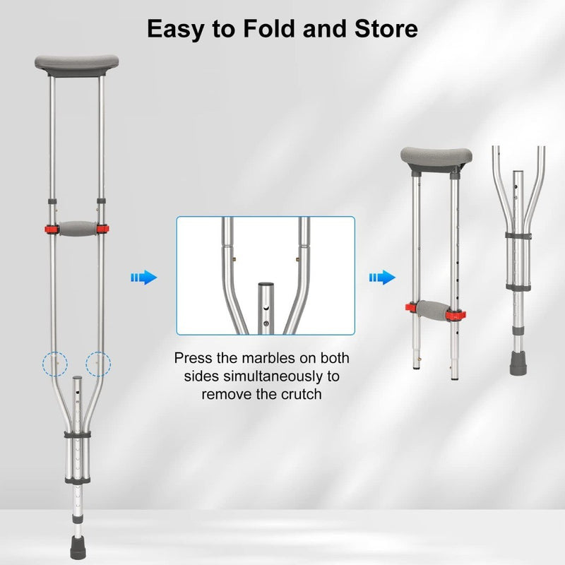 supregear Adjustable Underarm Crutches 1 Pair