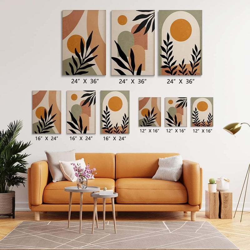 Modern Abstract Mid Century Bohemian Mountains Boho Wall Art