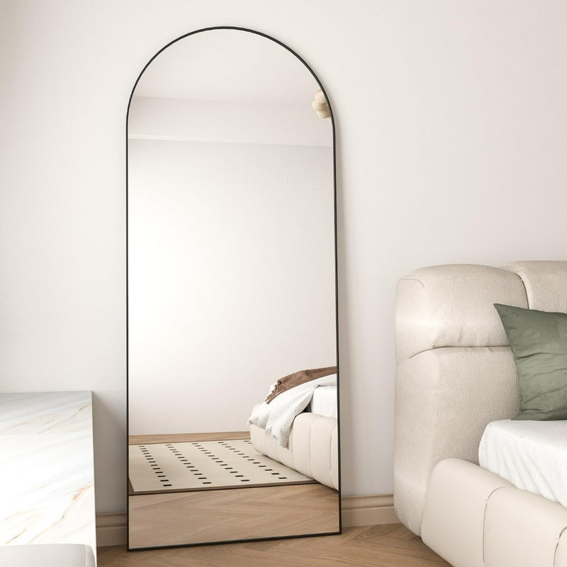 Floor Standing Mirror Black Full Length Mirror Thin Framed Mirror 165cmX60cm