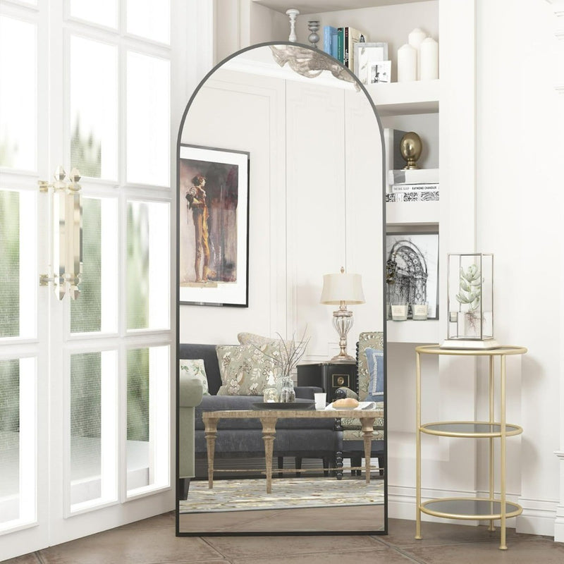 Floor Standing Mirror Black Full Length Mirror Thin Framed Mirror 165cmX60cm