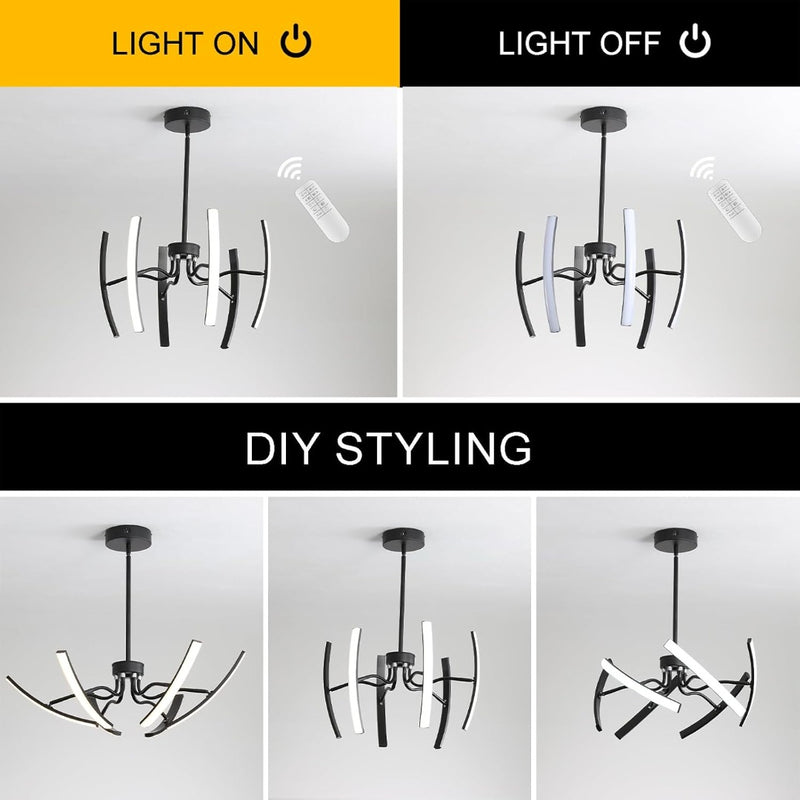 Pendant Light with Remote 6 Lights