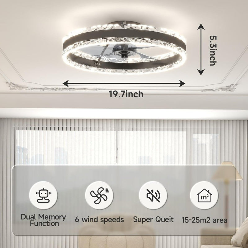 50cm Ceiling Fan with LED Light Reversible Remote