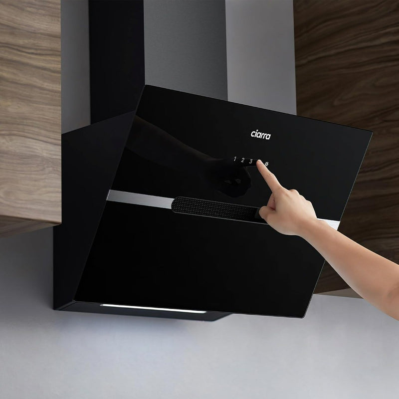 Touch Angled Cooker Hood-CIARRA CBCB6736F WIFI APP Touch Control hood in Black