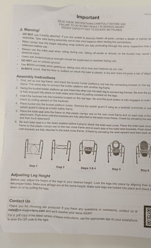 Lightweight Foldable Bedside Commode