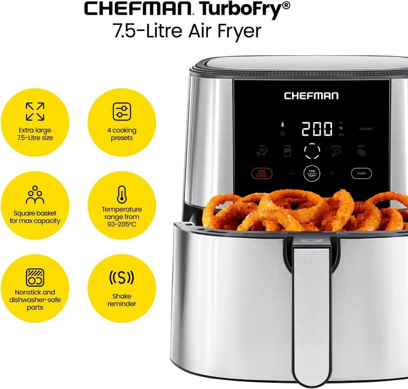 TurboFry® Touch Air Fryer, XL 7.5 Litre Family Size CHEFMAN