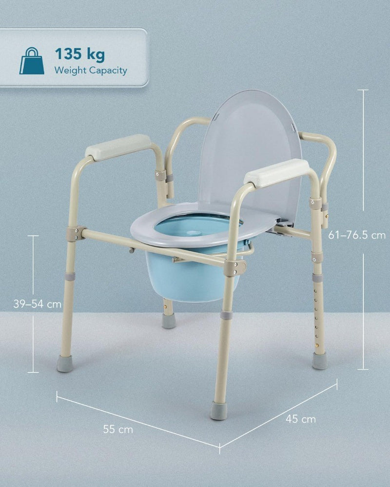 Lightweight Foldable Bedside Commode