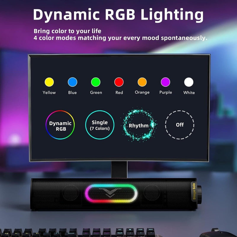 RGB Computer Mini Sound Bar USB Plug