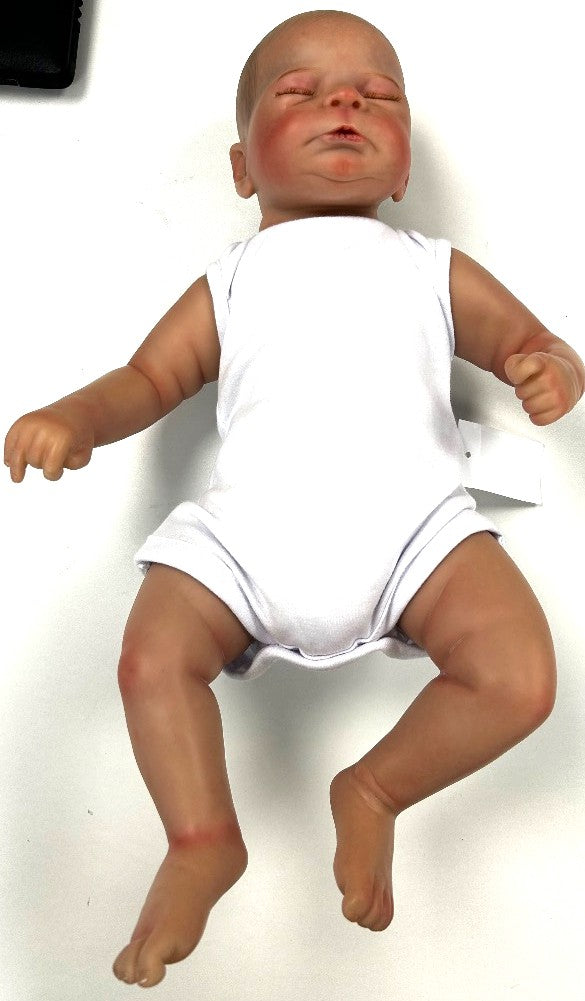 Baby Doll Full Body Silicone Newborn Soft Body Eyes Closed Baby Grow with Bottle