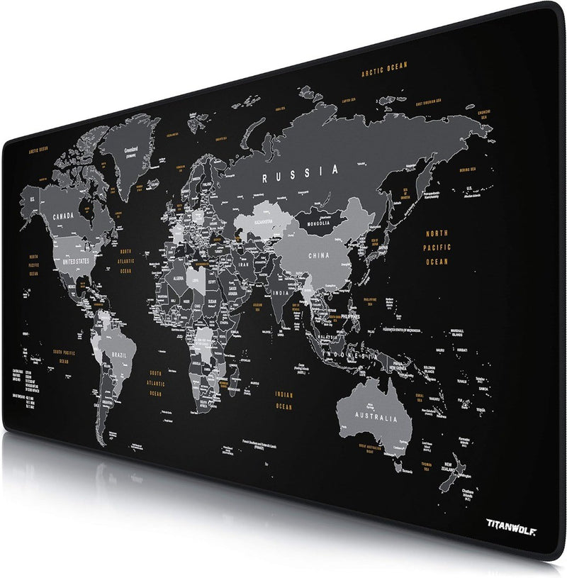 XXL Gaming Mouse Mat 'Global' World Map 1200x600mm TITANWOLF