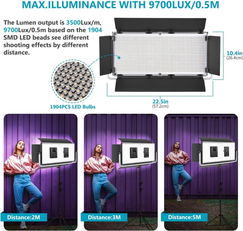 Advanced 2.4G LED Video Light, Dimmable Bi-Color LED Panel NEEWER