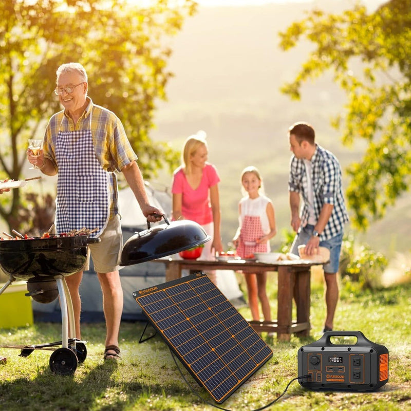 60W Portable Solar Panel, Foldable Solar Charger w/ Stand FlexSolar