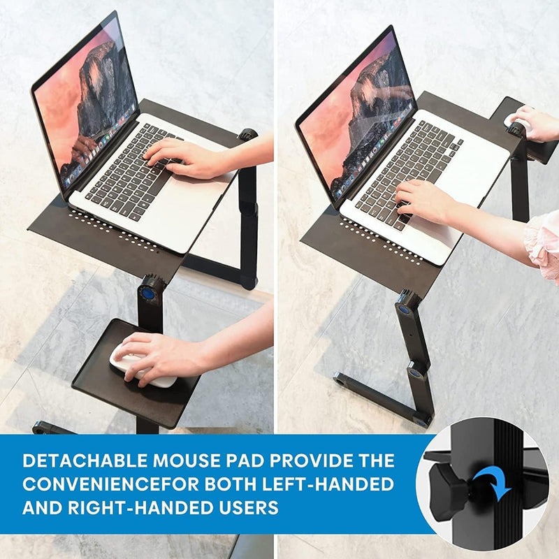 Extra Wide Adjustable Laptop Stand with Cooling Fan & Mouse Pad