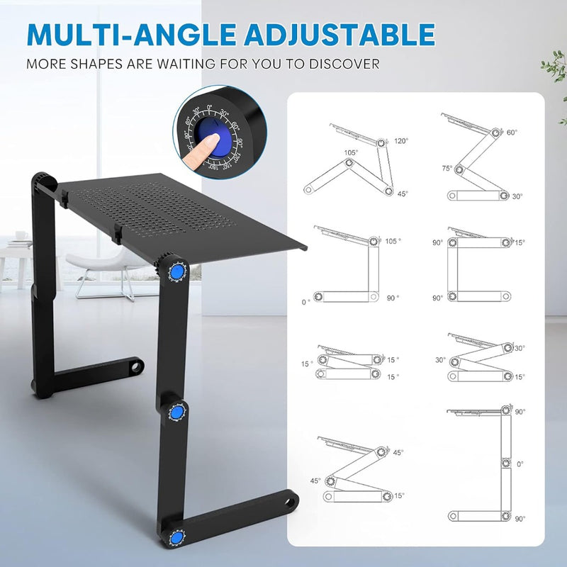 Extra Wide Adjustable Laptop Stand with Cooling Fan & Mouse Pad