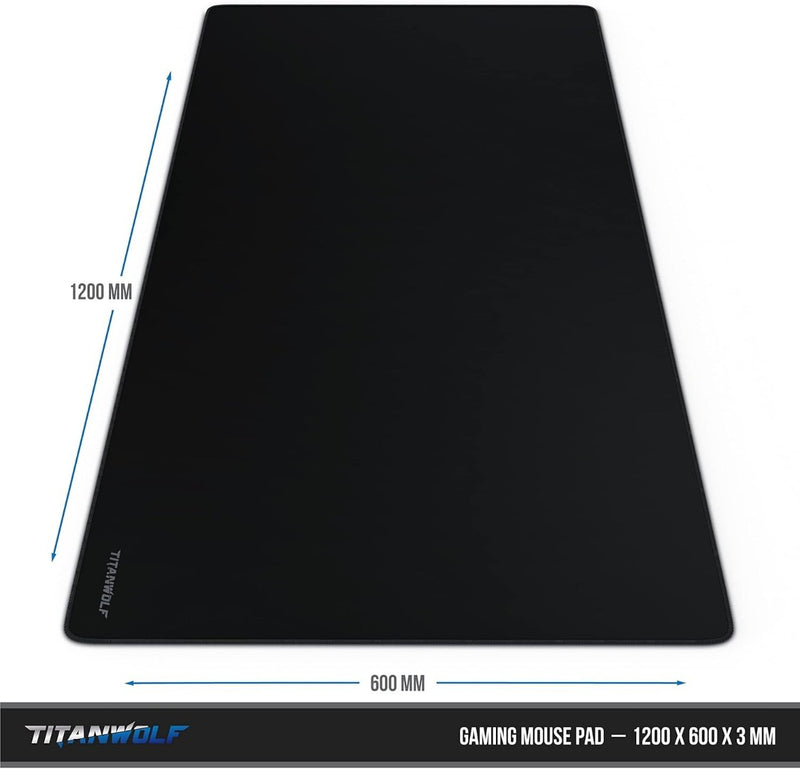 XXL Gaming Mouse Mat 1200x600mm Black TITANWOLF