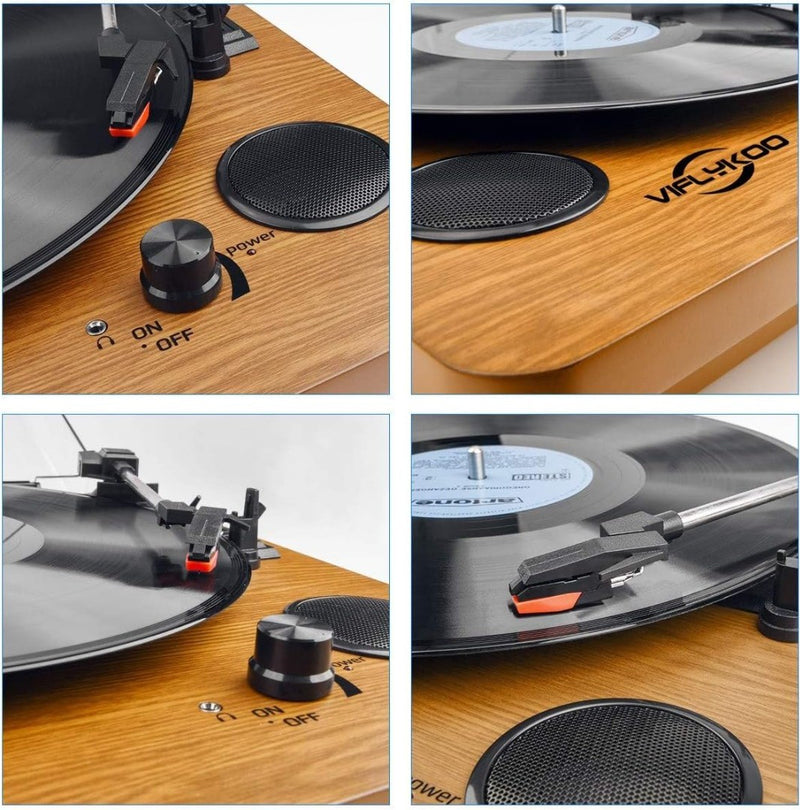 Record Player, Bluetooth Portable Vinyl Turntable Digital Encoder Built-in