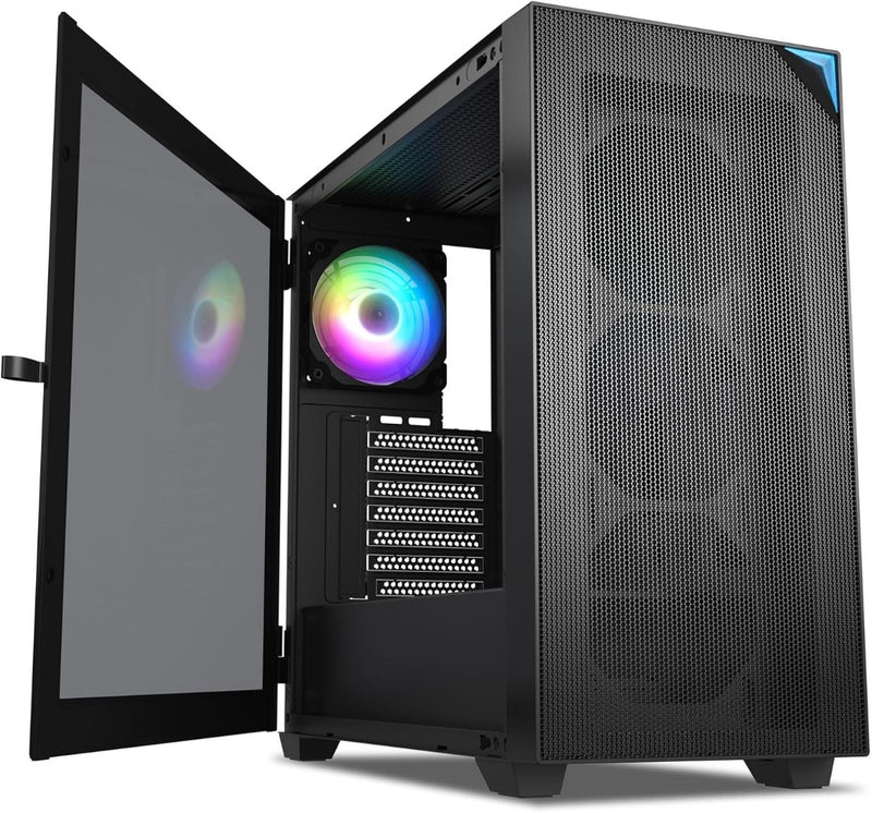 PC Computer Case AL800 Tempered Glass Black