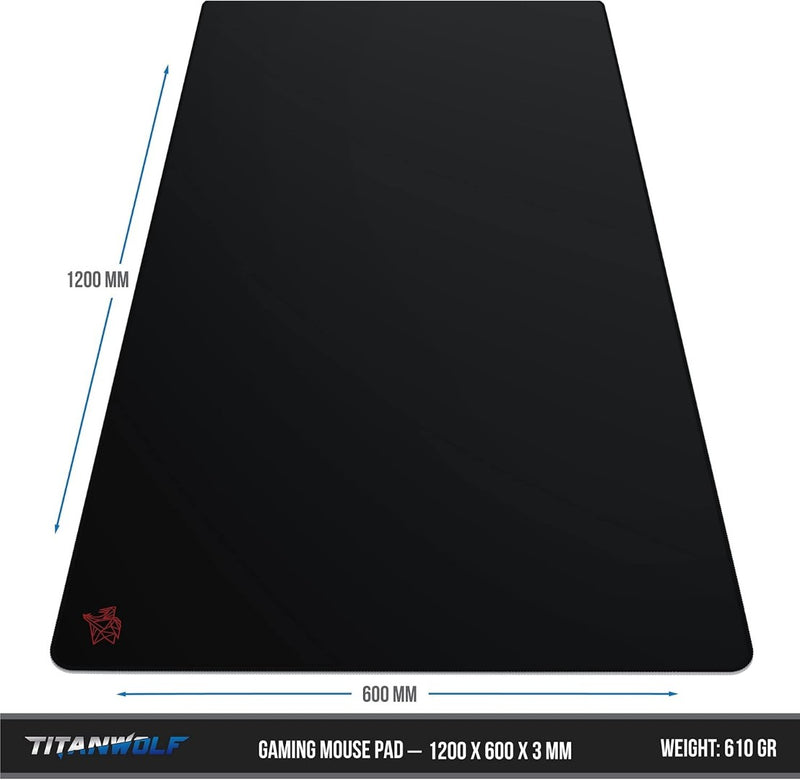 XXL Gaming Mouse Mat 1200x600mm - Black - TITANWOLF