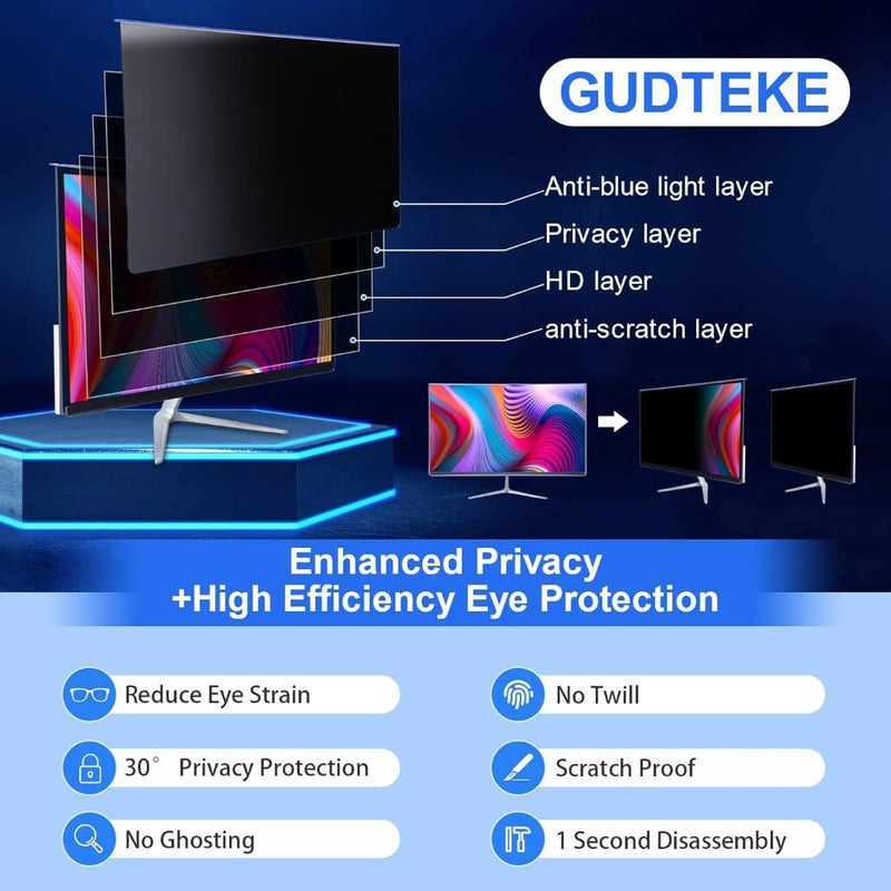 24" Computer Privacy Screen Filter, GUDTEKE