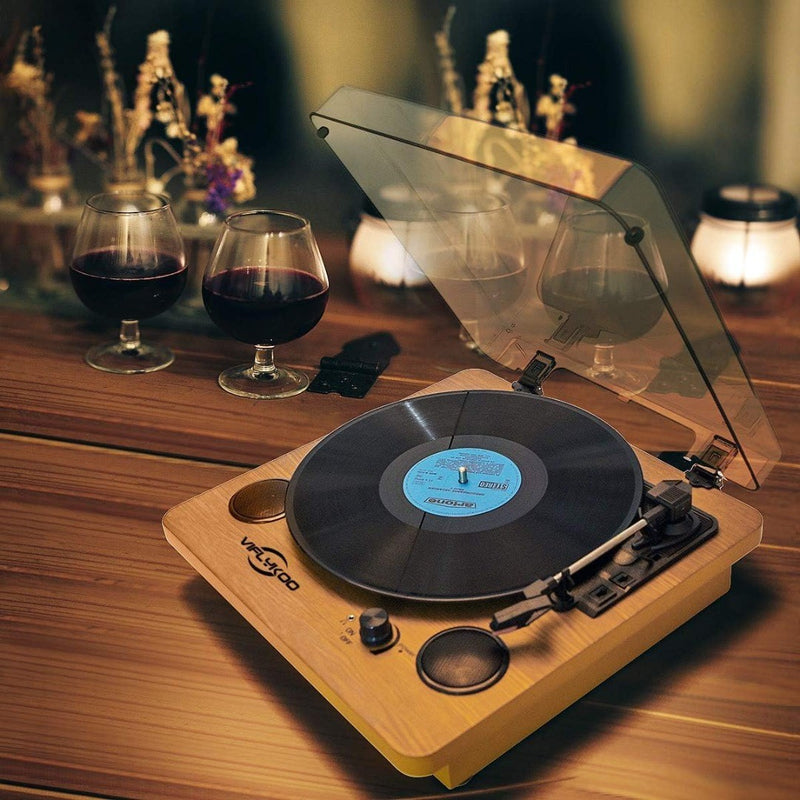 Record Player, Bluetooth Portable Vinyl Turntable Digital Encoder Built-in