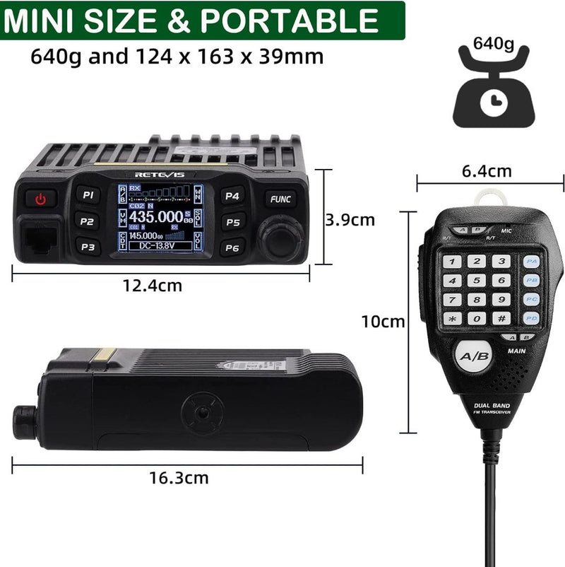 Retevis RT95 Ham Radio Transceiver with Dual Band Antenna