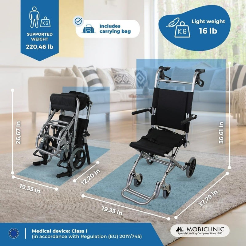 Folding Transport Wheelchair for Adults and Disabled