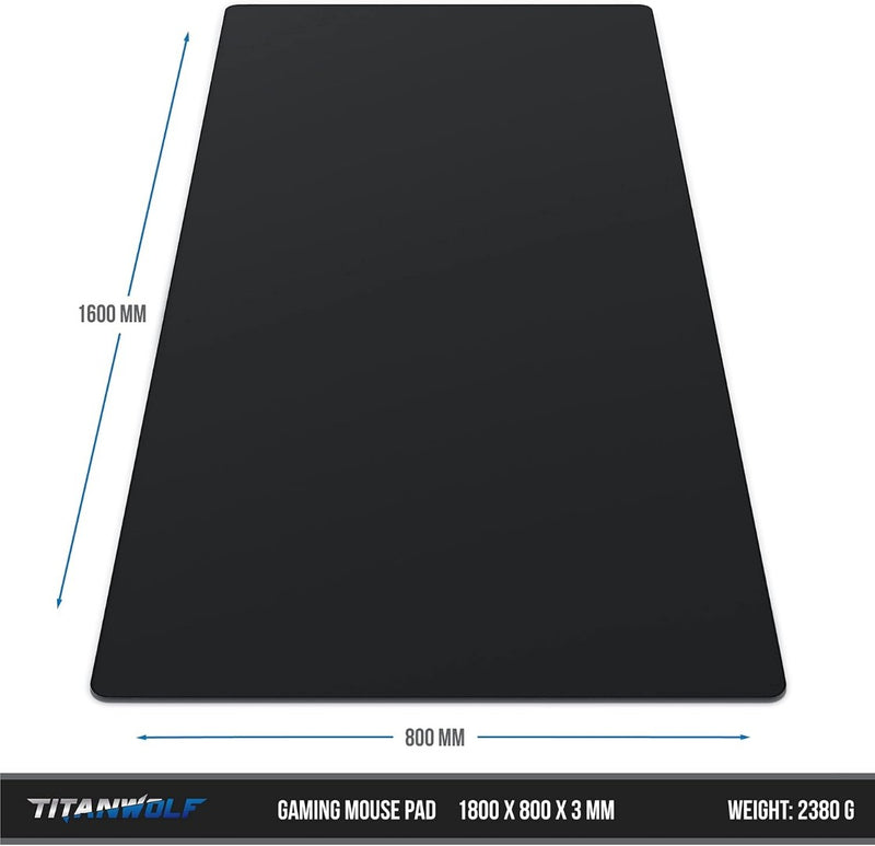 XXL Gaming Mouse Mat 1600x800mm Black