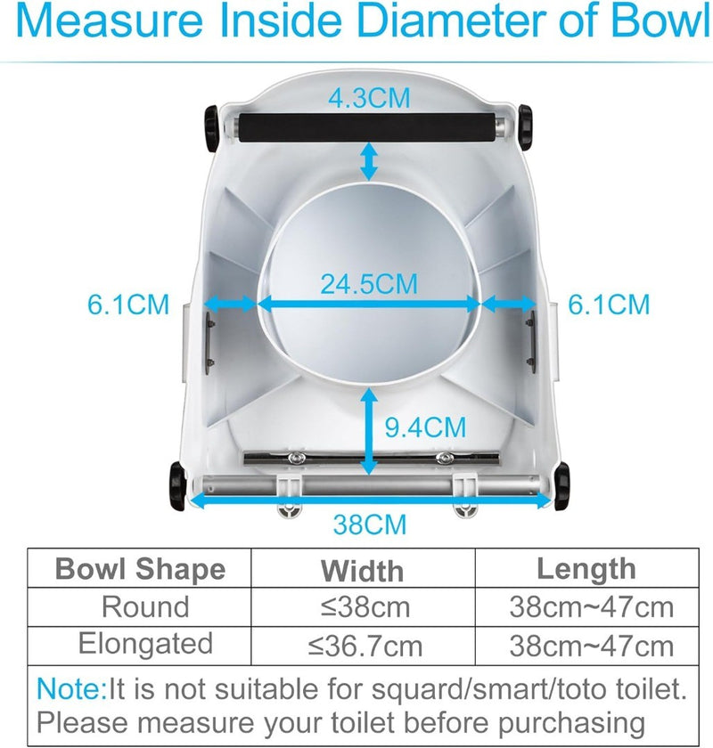 Raised Toilet Seat with Removable Handles