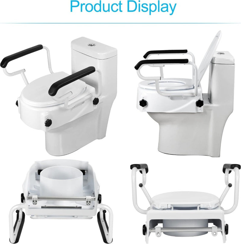 Raised Toilet Seat with Removable Handles