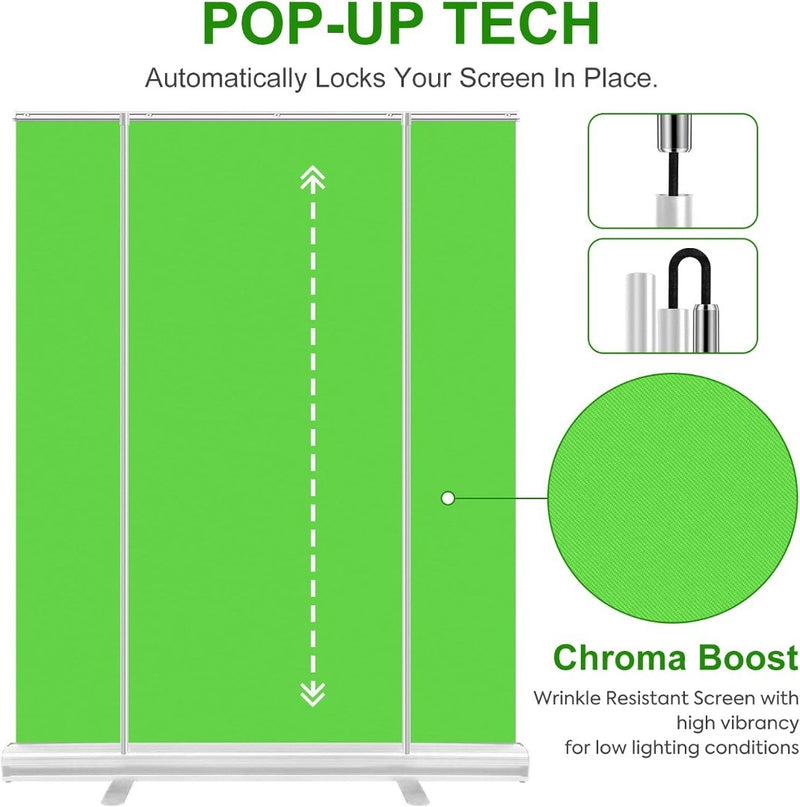 Portable Pull-up Green Chromakey Background