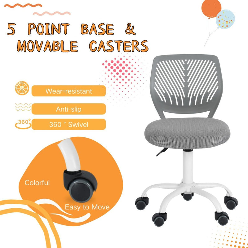 Homy Casa Desk Chair Ergonomic Adjustable Swivel Grey