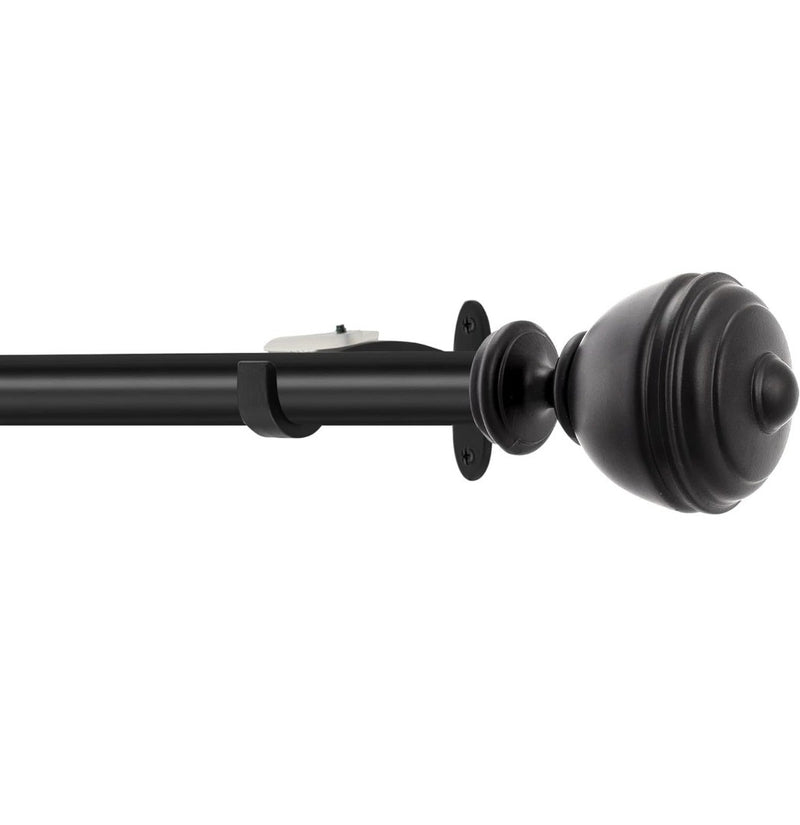 2 Pack Adjustable Curtain Pole 91-168cm Matte Black