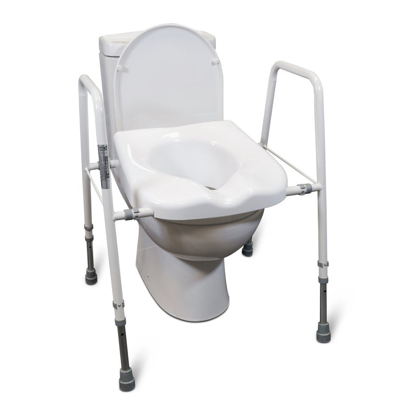 Raised Toilet Seat and Frame - Width Adjustable