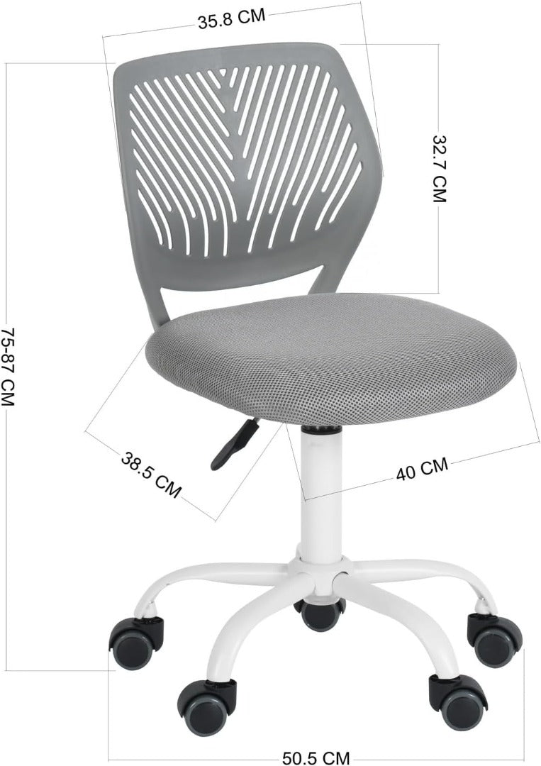 Homy Casa Desk Chair Ergonomic Adjustable Swivel Grey