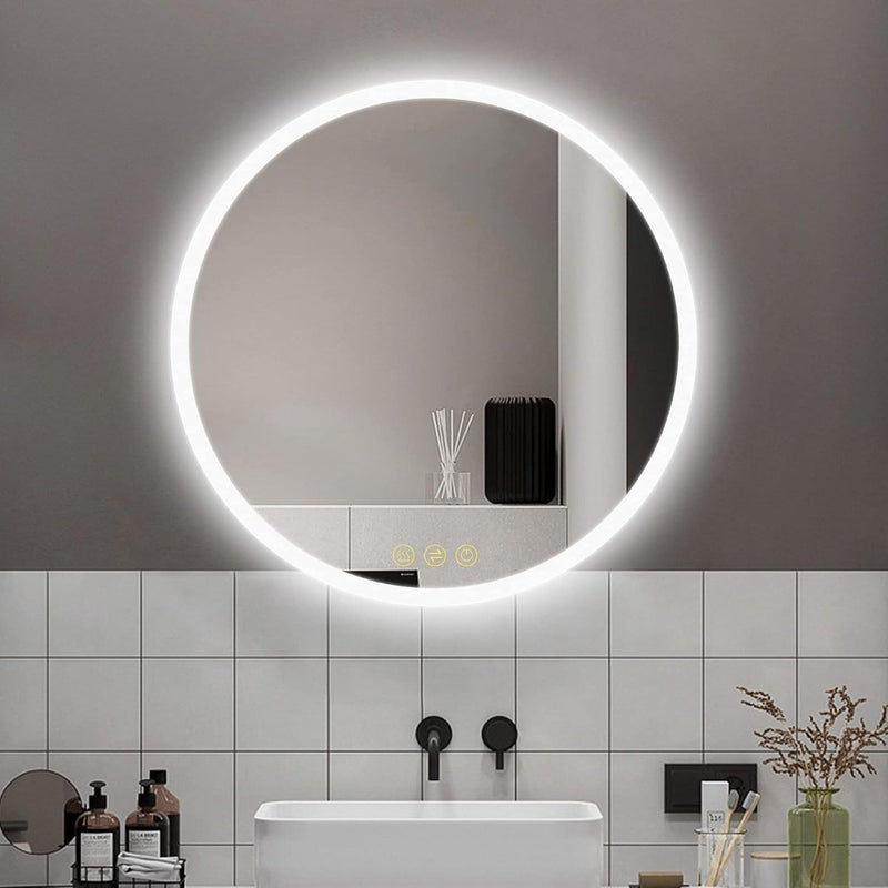 ICYWANG Round Bathroom Mirror with Light 400 mm