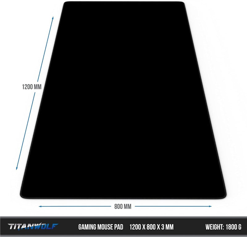 XL Gaming Mouse Mat 1200x800mm Black TITANWOLF