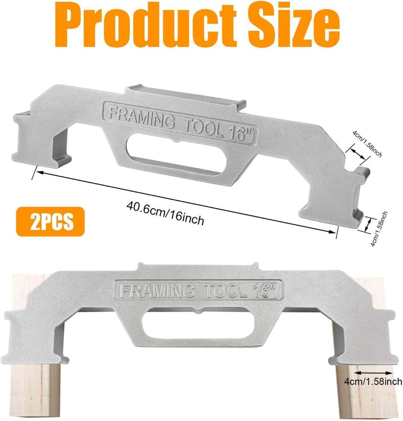 2pcs Stud Master 16in Framing Stud Layout Tool