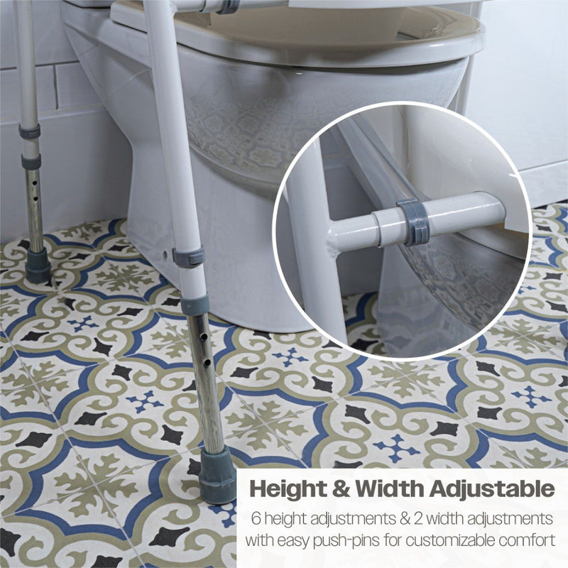 Raised Toilet Seat and Frame - Width Adjustable