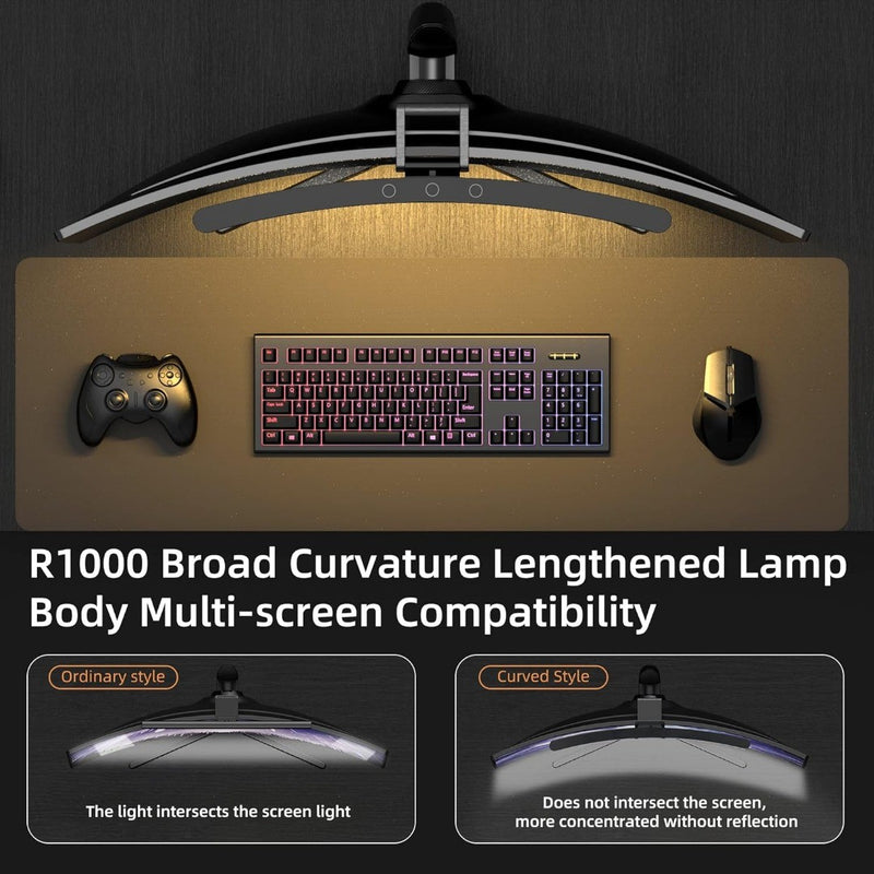 Curved Monitor Lightbar with Stepless Dimming