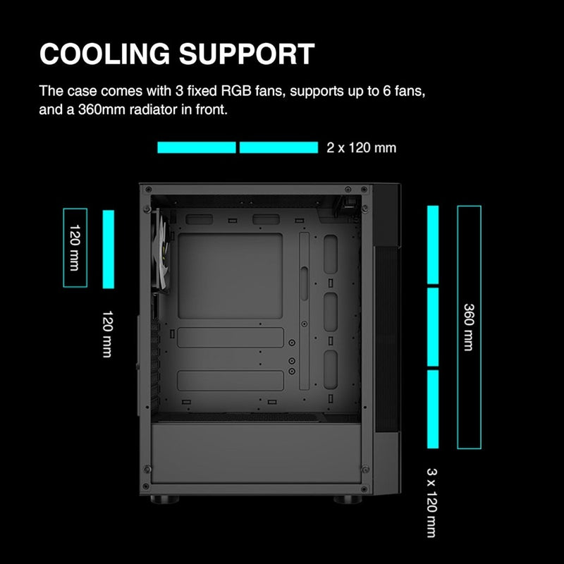 ATX Mid Tower Gaming Computer PC Case GAMDIAS