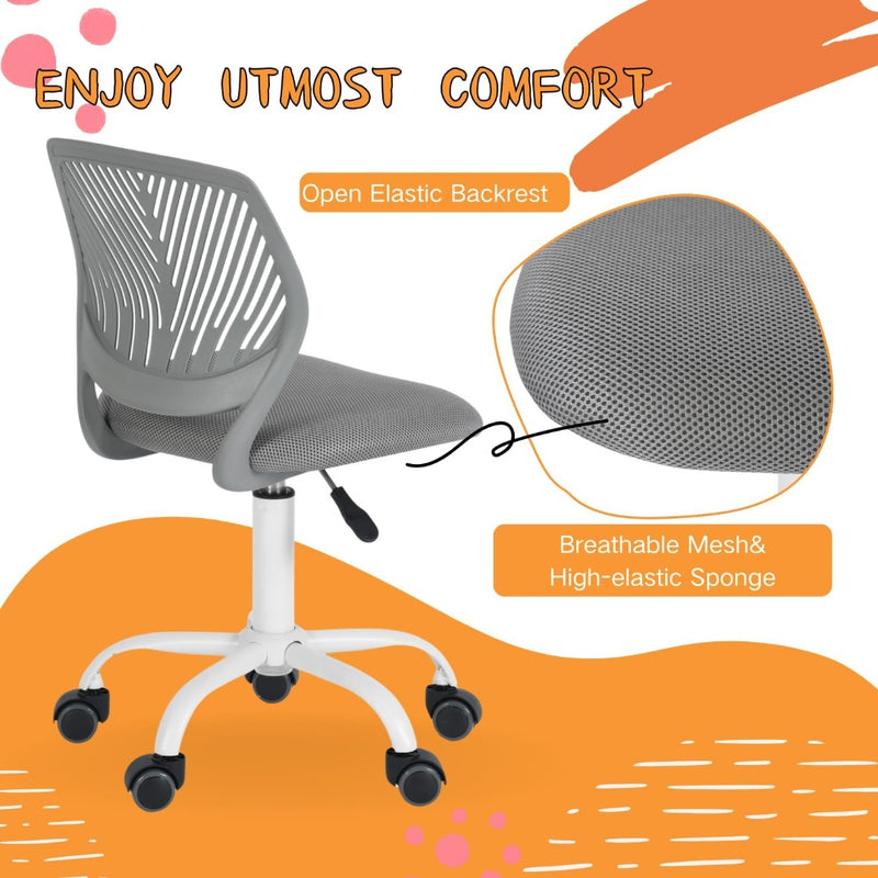 Homy Casa Desk Chair Ergonomic Adjustable Swivel Grey