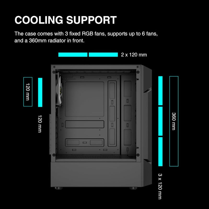 Gaming PC Case ATX Mid-Tower GAMDIAS AURA GC7