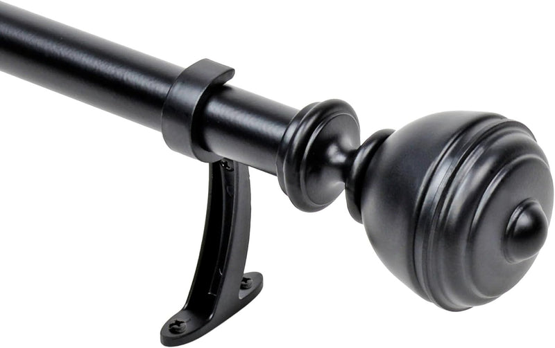 Adjustable Curtain Pole 91-168cm Matte Black