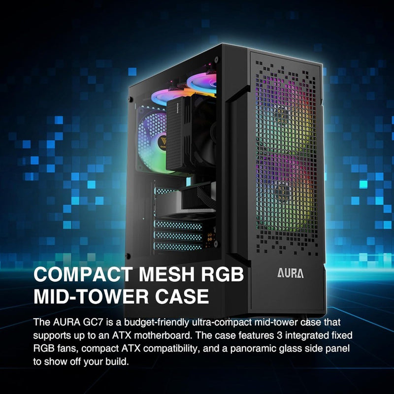 Gaming PC Case ATX Mid-Tower GAMDIAS AURA GC7