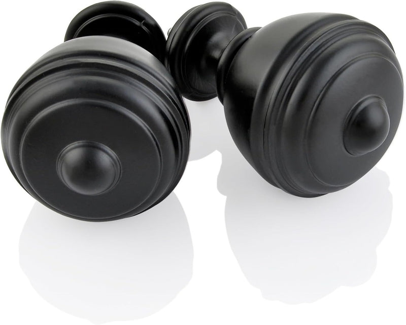 2 Pack Adjustable Curtain Pole 91-168cm Matte Black