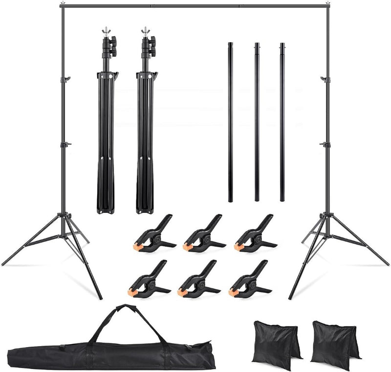 Backdrop Stand with Clips and Sandbags