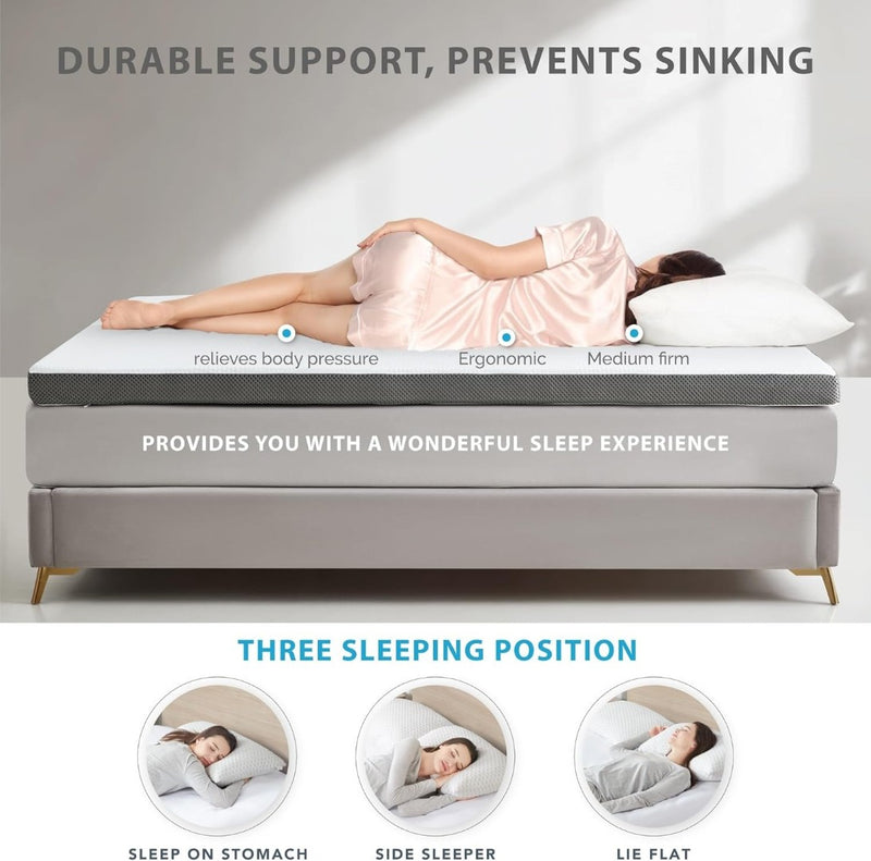 Dual-Layer Memory Foam Mattress Topper