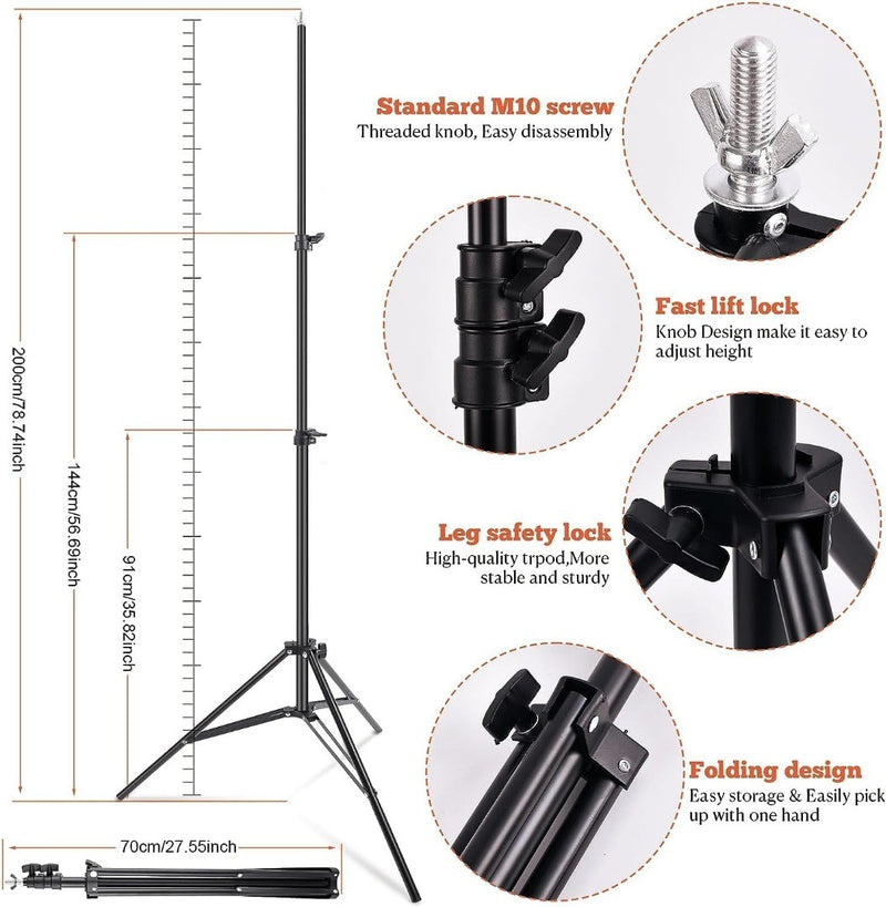 Backdrop Stand with Clips and Sandbags