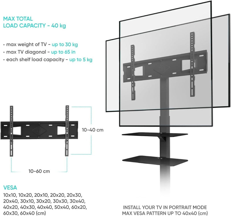 ONKRON TV Stand 32"-65", 30 kg max TS5550