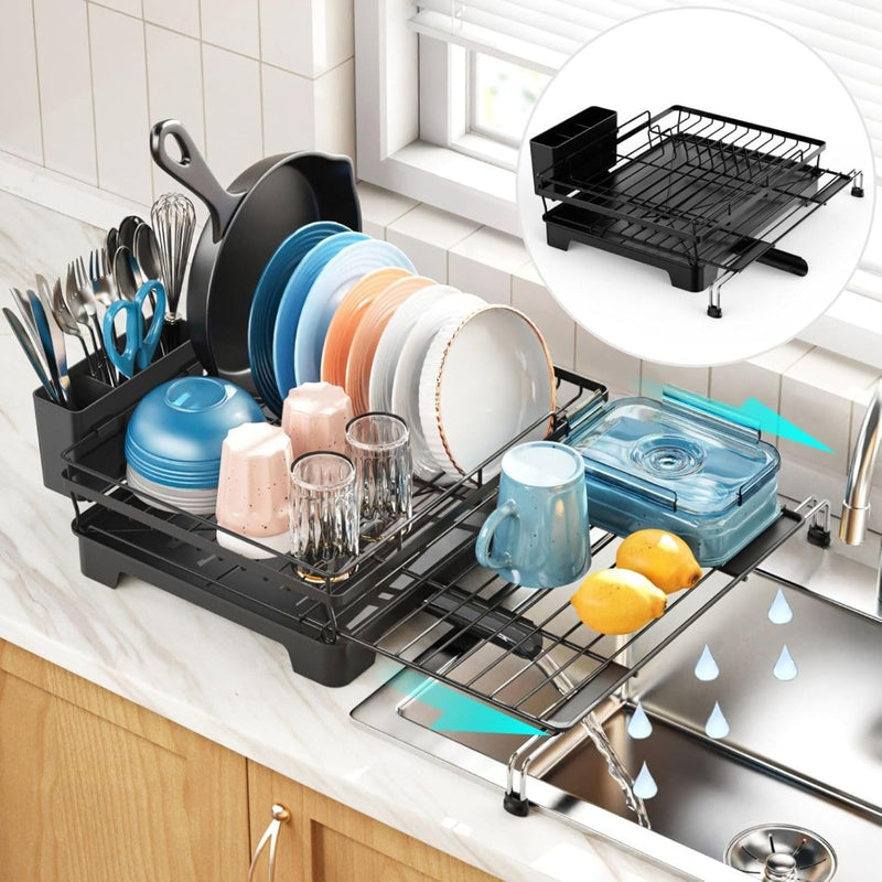 Dish Drying Rack with Drainboard