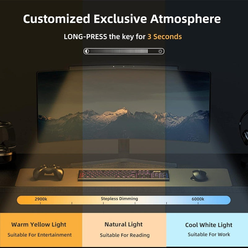 Curved Monitor Lightbar with Stepless Dimming